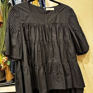 Elegant Black Tiered Blouse